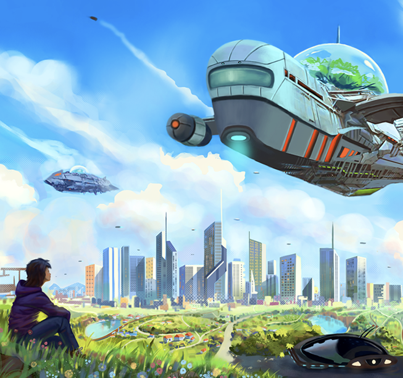Capital spaceship illustration